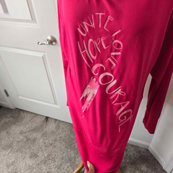 Women Breast Cancer Long Sleeve Pink "United Hope Love Courage Hoodie - Picture 3 of 8
